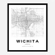 Wichita Kansas City Map Art Print