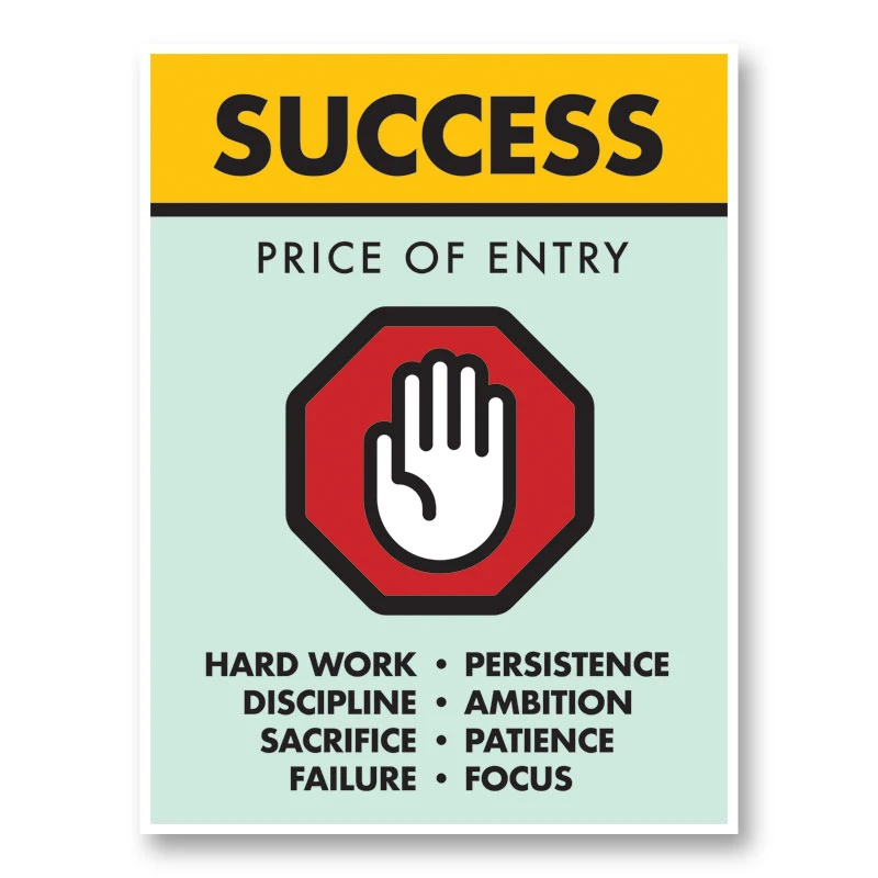 Success Price of Entry Motivational Art Print