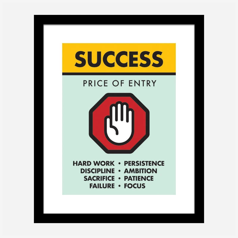 Success Price of Entry Motivational Art Print
