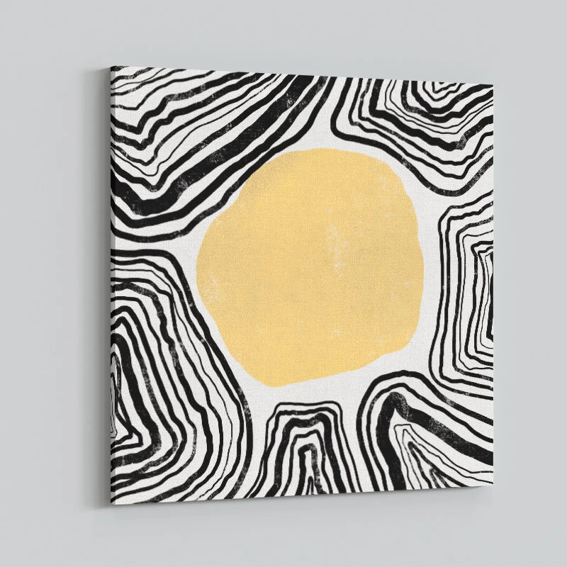 Yellow Circle Abstract Art Print