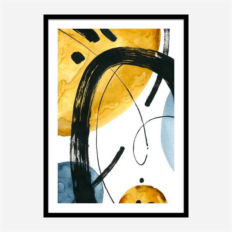 Black Eclipse Abstract Art Print
