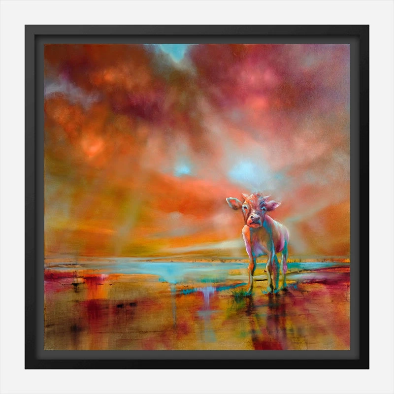 Colorful Cow Abstract Art Print