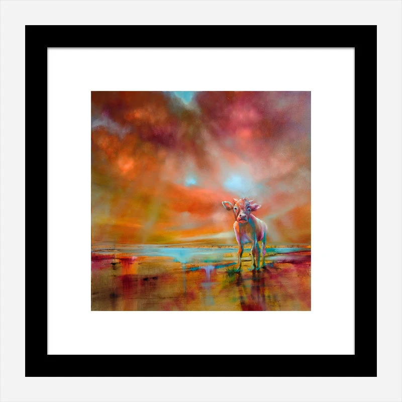 Colorful Cow Abstract Art Print