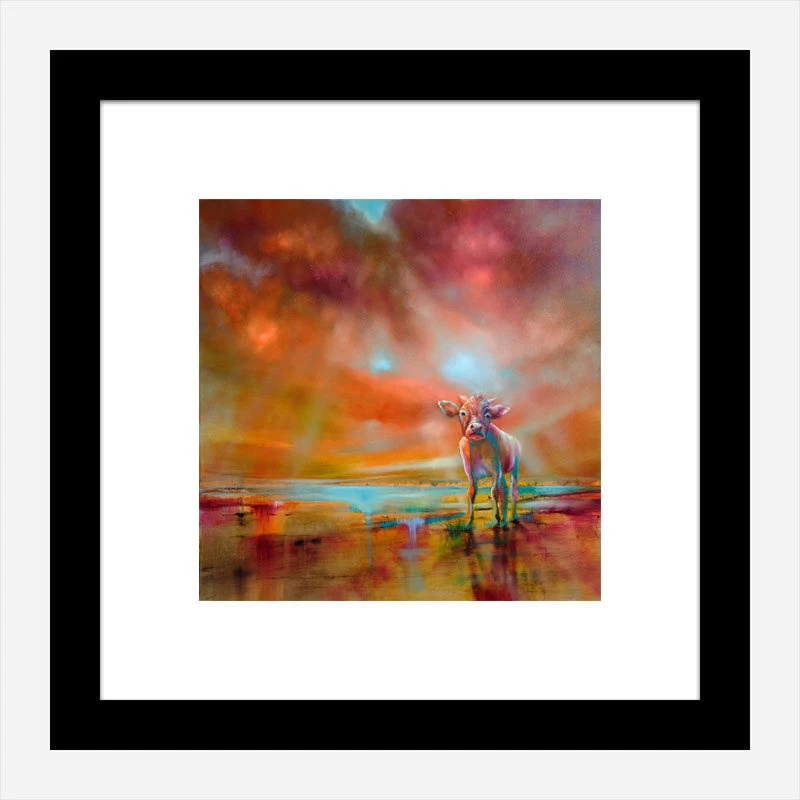 Colorful Cow Abstract Art Print