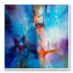 Turquoise and Magenta Abstract Art Print