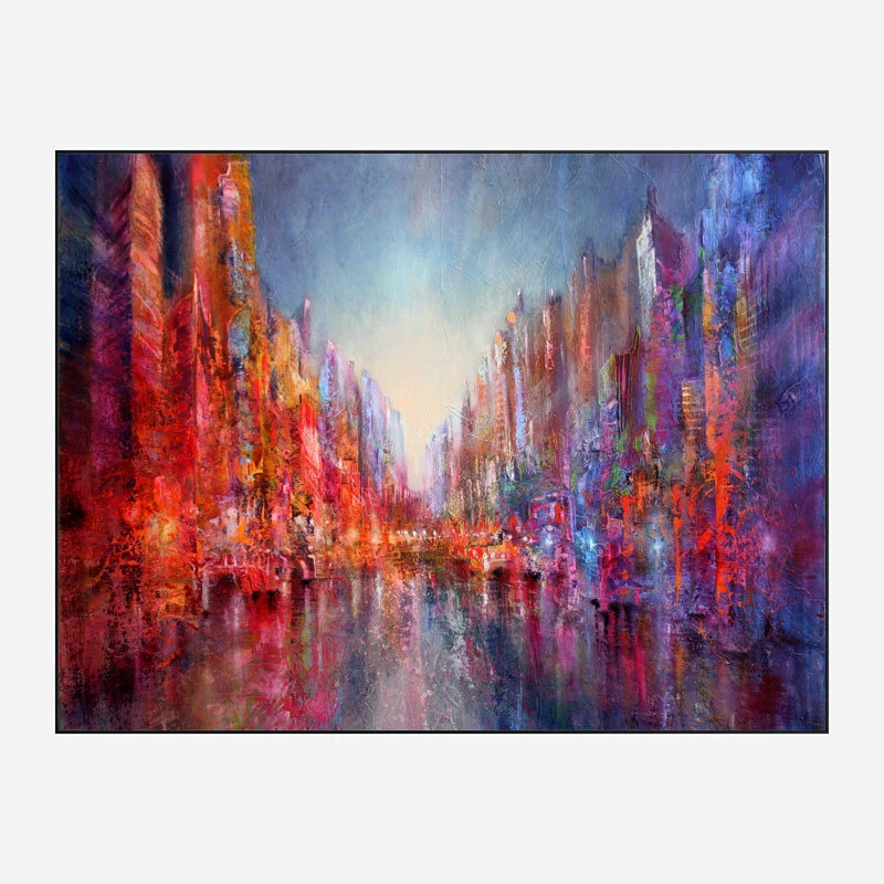 City on the River Abstract Art Print