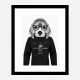 Beagle in Gucci Black and White Art Print