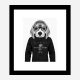 Beagle in Gucci Black and White Art Print