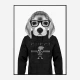 Beagle in Gucci Black and White Art Print