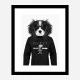 King Charles Spaniel in Gucci Hoodie Black and White Art Print