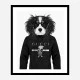 King Charles Spaniel in Gucci Hoodie Black and White Art Print
