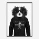 King Charles Spaniel in Gucci Hoodie Black and White Art Print