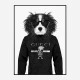 King Charles Spaniel in Gucci Hoodie Black and White Art Print