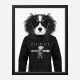 King Charles Spaniel in Gucci Hoodie Black and White Art Print