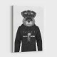 Schnauzer Dog in a Gucci Hoodie Black and White Art Print