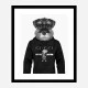 Schnauzer Dog in a Gucci Hoodie Black and White Art Print