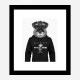 Schnauzer Dog in a Gucci Hoodie Black and White Art Print