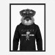 Schnauzer Dog in a Gucci Hoodie Black and White Art Print