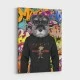 Schnauzer Dog in a Gucci Hoodie Graffiti Art Print