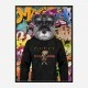 Schnauzer Dog in a Gucci Hoodie Graffiti Art Print