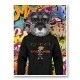 Schnauzer Dog in a Gucci Hoodie Graffiti Art Print