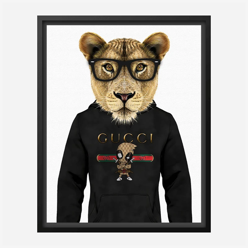 Lioness Gucci Hoodie Art Print