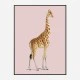 Vintage Giraffe Illustration Pink Art Print