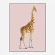 Vintage Giraffe Illustration Pink Art Print