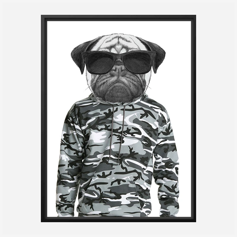 French Bulldog Cammo Art Print