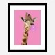 Bubble Gum Giraffe Art Print