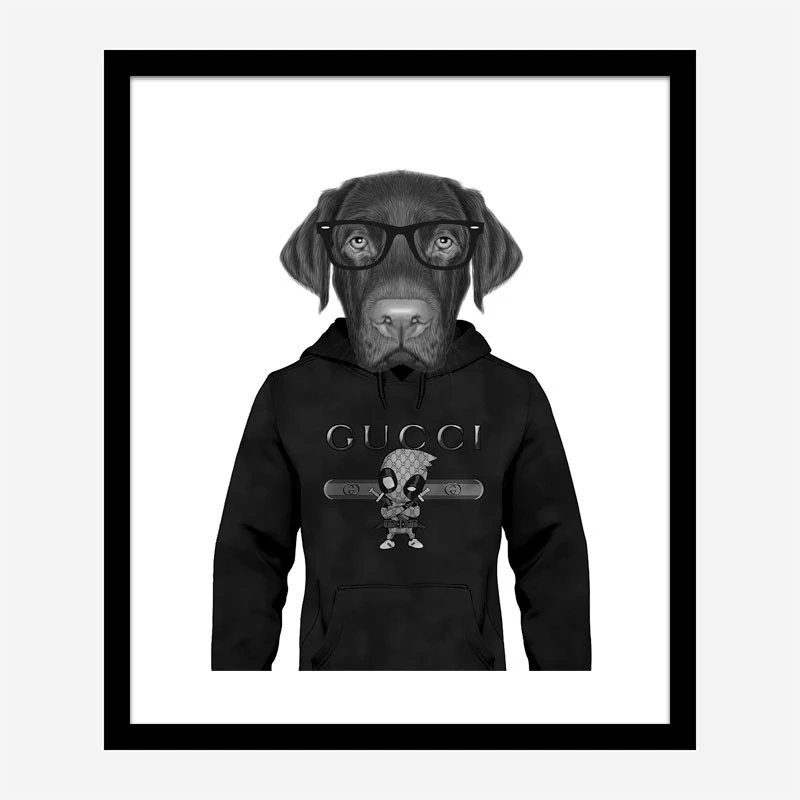Labrador in Gucci Hoodie Art Print
