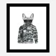 French Bulldog in Cammo Hoodie Art Print