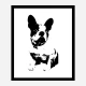 French Bulldog Black & White Art Print