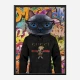 Cat in a Gucci Hoodie Graffiti Art Print