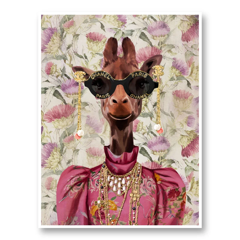 Giraffe Fashion Victim Art Print