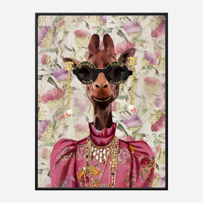 Giraffe Fashion Victim Art Print