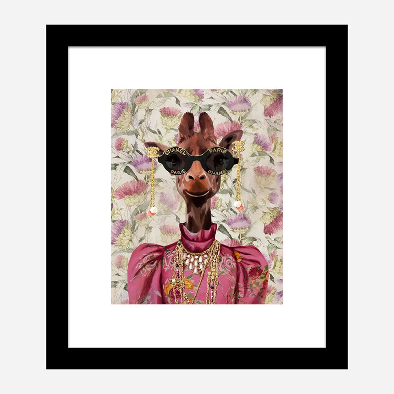 Giraffe Fashion Victim Art Print