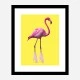 Flamingo Boots Yellow Art Print