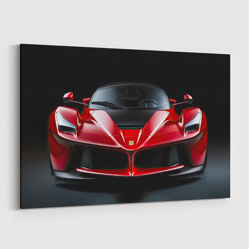 Ferrari LaFerrari Red On Black Wall Art