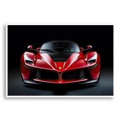 Ferrari LaFerrari Red On Black Wall Art