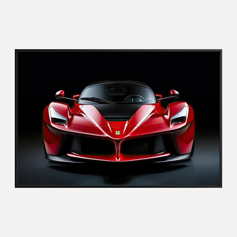 Ferrari LaFerrari Red On Black Wall Art