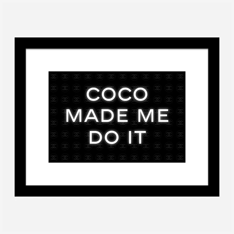 Coco Made Me Do It Chanel Background Wall Art