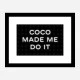 Coco Made Me Do It Chanel Background Wall Art