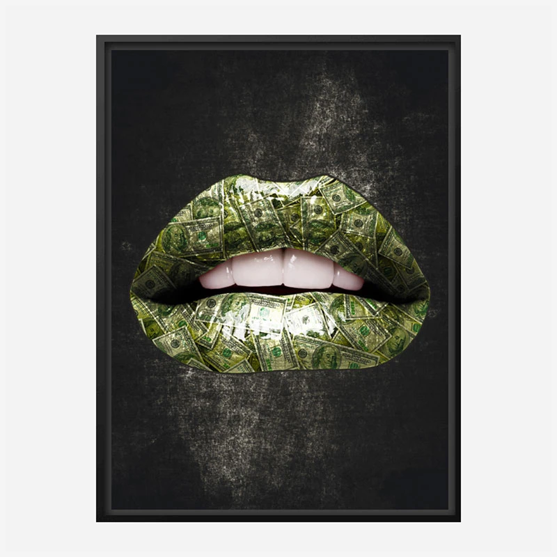 Dollar Lips Art Print