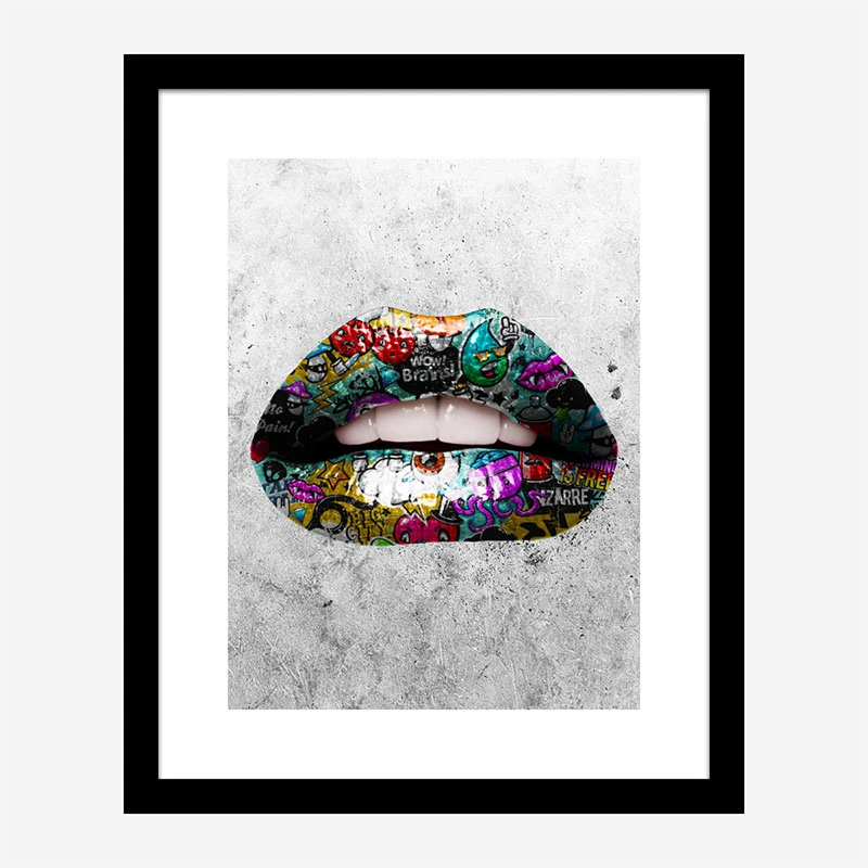 Graffiti Lips Art Print