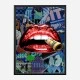 Red Lips With Dollars Art Print