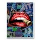Red Lips With Dollars Art Print