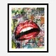 Red Lips Grunge Art Print