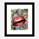 Red Lips Grunge Art Print