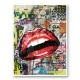 Red Lips Grunge Art Print